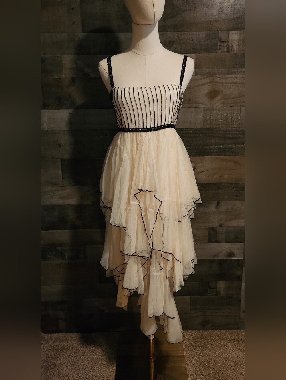 FP One Sexy Sheer Tiered High Low Dress - Label Size M